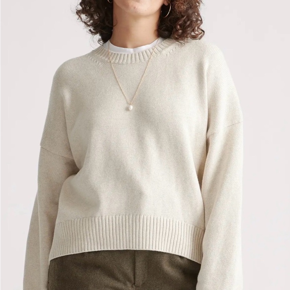 Quince Women's Cream Crew Neck Sweater